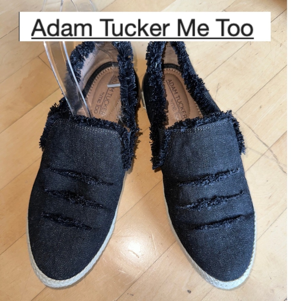 Adam Tucker by Me Too Marin 12 black denim espadrille slip on, CB2392